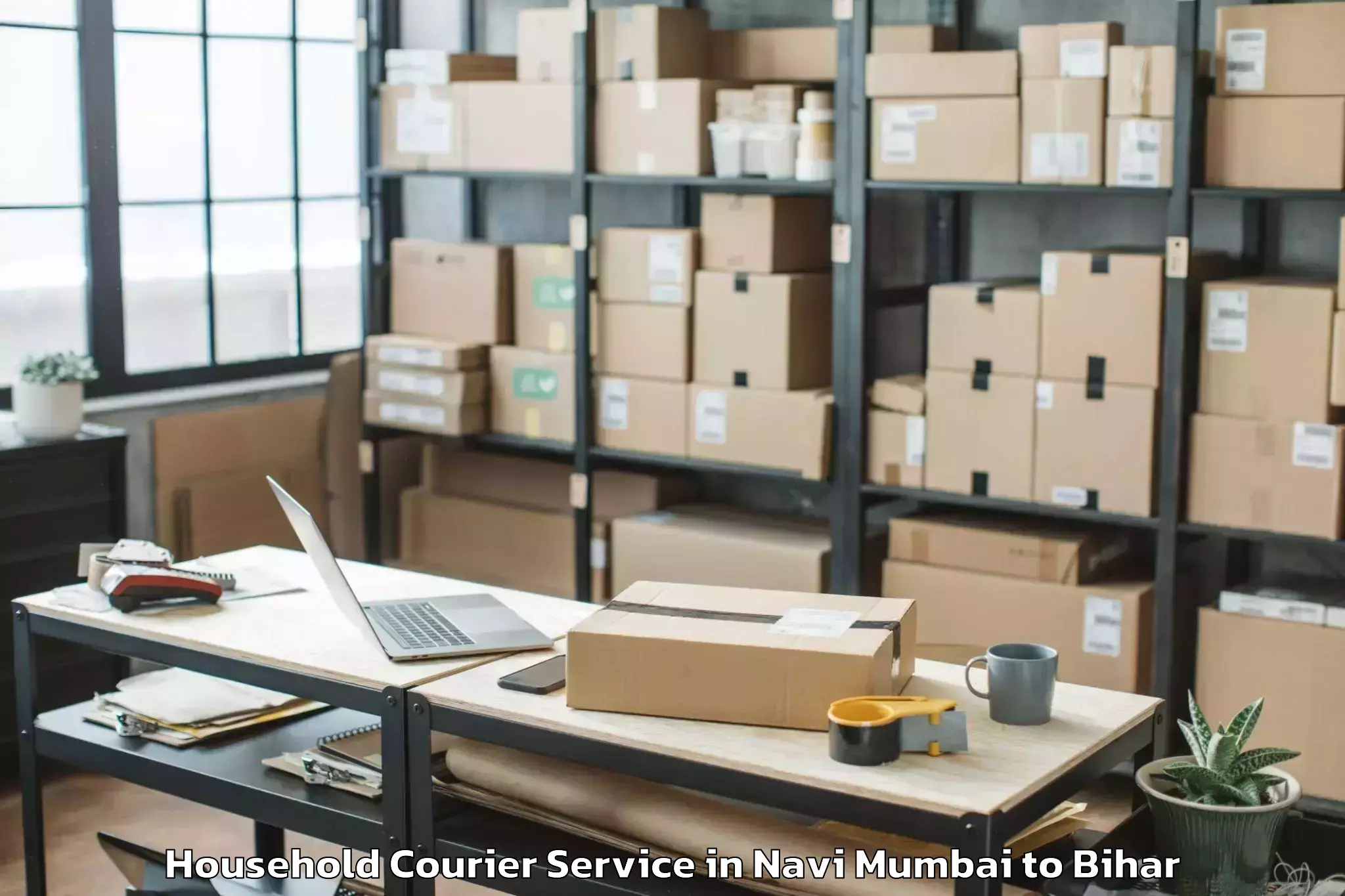 Trusted Navi Mumbai to Darbhanga Household Courier